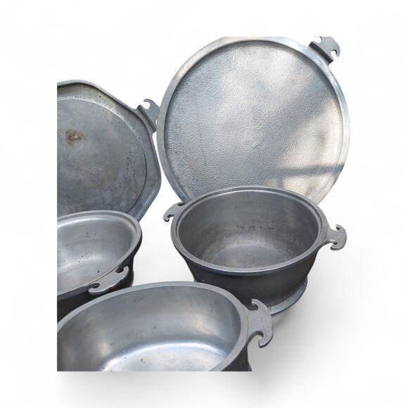 Lot Of 5 Vintage Guardian Service Wear Textured Cast Aluminum Ware No Lids - Picture 4 of 9